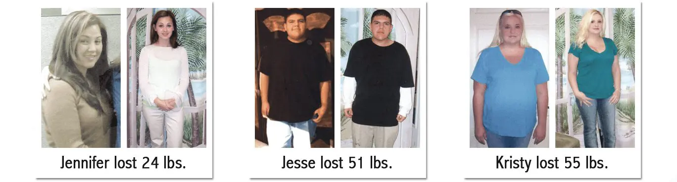 Jennifer, Jesse, Kristy Before and after loss weight