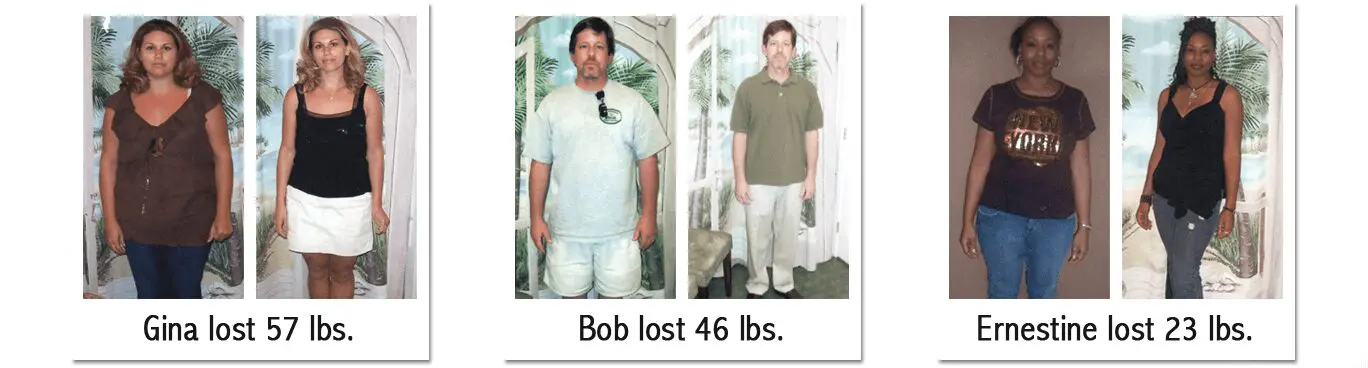 Gina, Bob, Ernestine Before and after loss weight